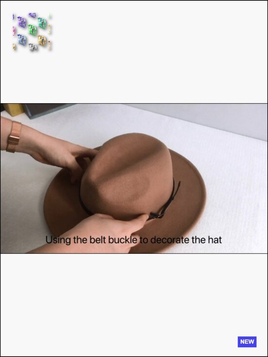 Wide Brim Fedora Hat with Interchangeable Belts, Adjustable Unisex Classic main image 5